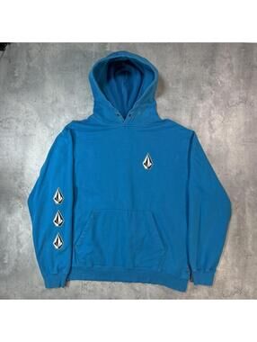 Y2K Teal Volcom Skater Sleeve Hit Hoodie